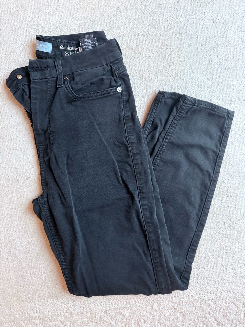 7 For All Mankind High-Rise Black Slim Jeans - no 91